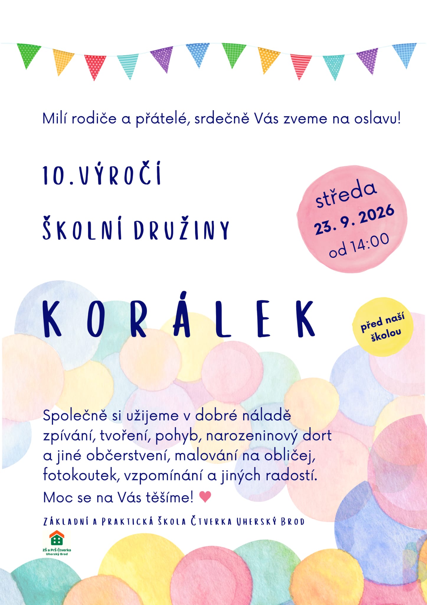 10. výročí ŠKOLNÍ DRUŽINY Korálek