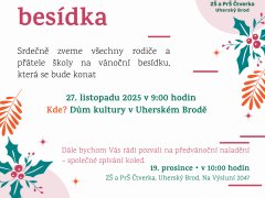 Pozvání na besídku a předvánoční koledování